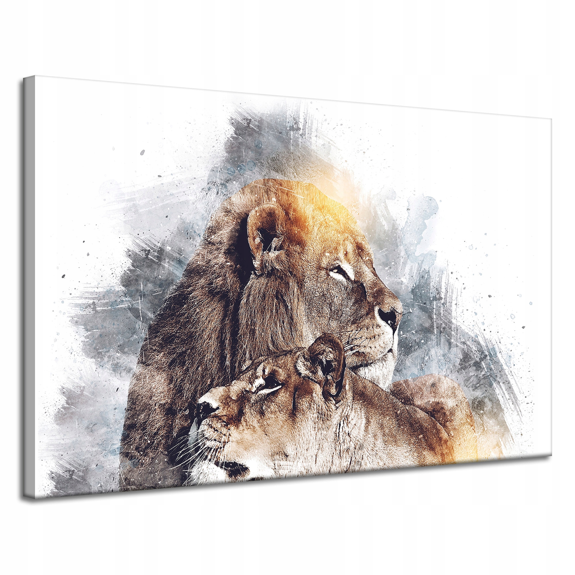 Obraz na plátně Moderní Umění Pár Lvů Příroda 120x80 cm