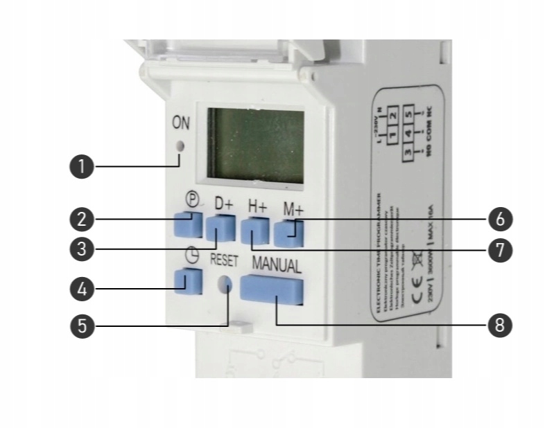 ORNO Włącznik Timer Elektroniczny Programator Czasowy LCD na Szynę DIN Kod producenta OR-PRE-414