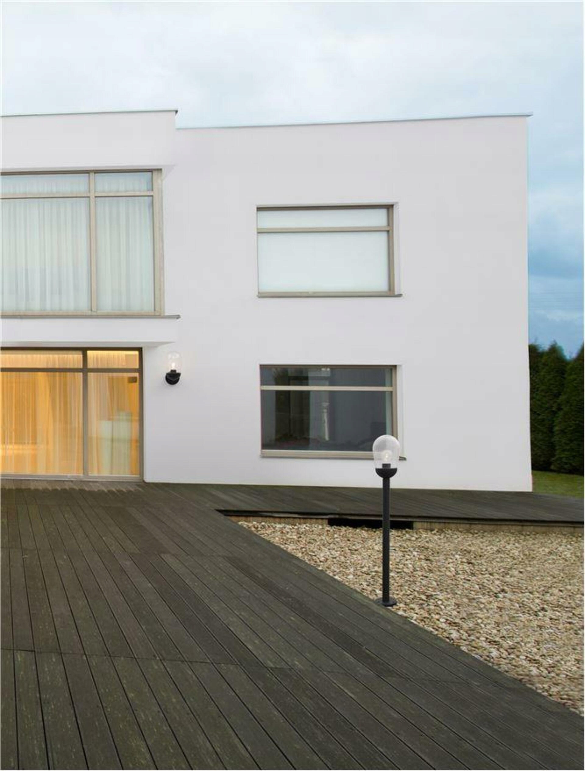 Nova Luce venkovní sloupkové svítidlo Omika tmavě šedý hliník a čiré sklo E