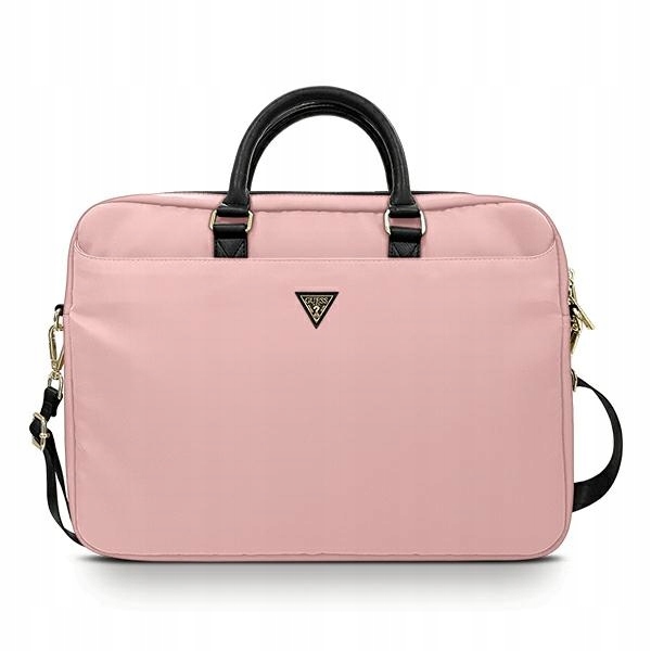 Pouzdro pro MacBook 16" Guess Triangle Logo Nylon Růžové