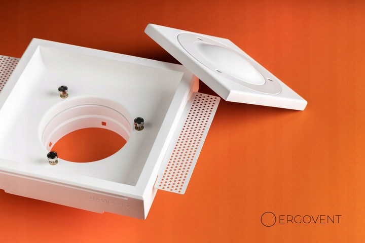 Stylowy gipsowy anemostat Ergovent 125 mm kwadrat Waga produktu z opakowaniem jednostkowym 3.22 kg