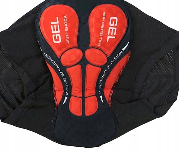 SPODENKI ROWEROWE KOLARSKIE MĘSKIE BOKSERKI Z WKŁADKĄ 3D ŻELOWĄ SZORTY L Materiał dominujący poliester