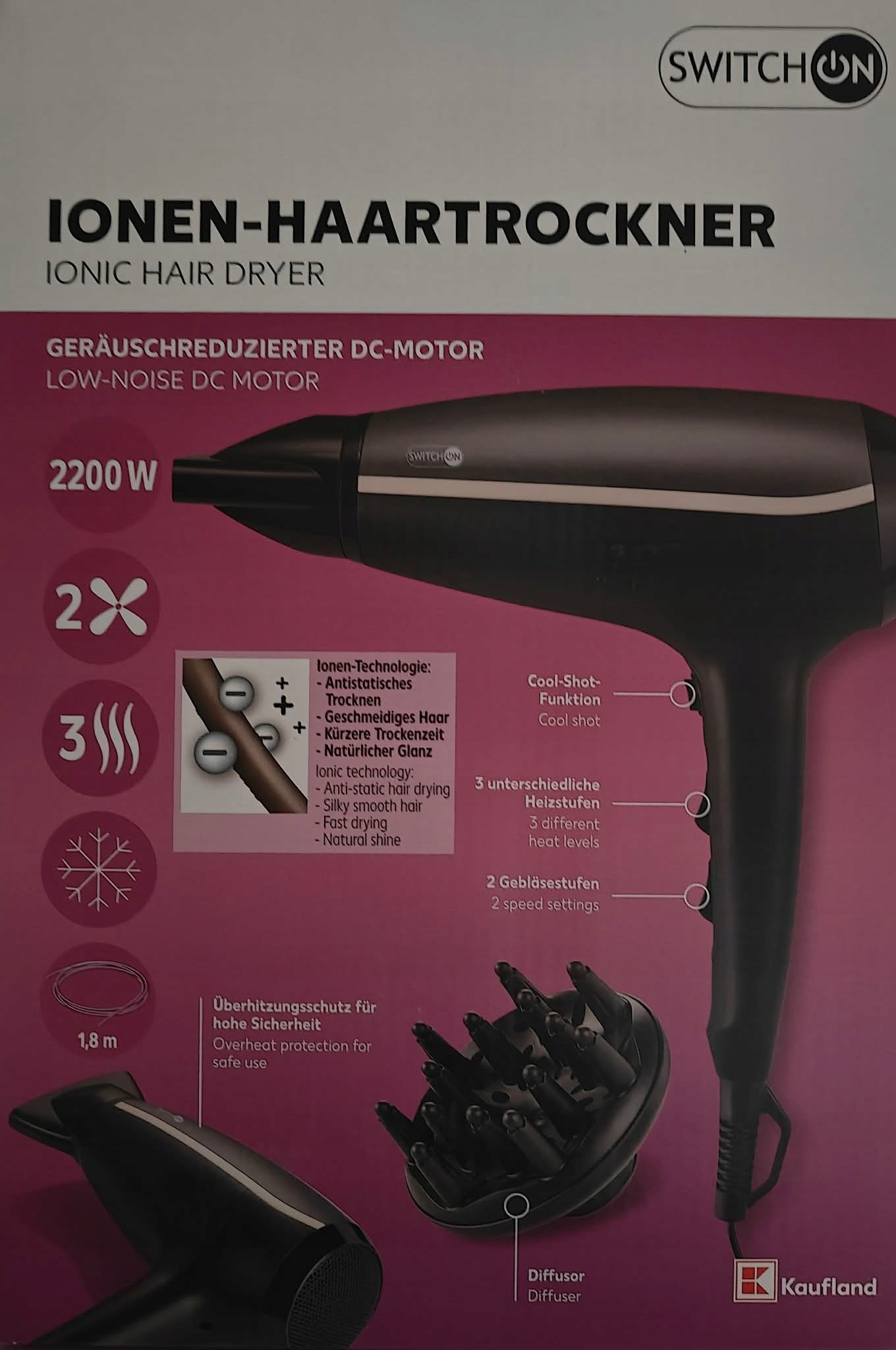 Suszarka Do Włosów Switch On HG09376D Mocna 2200W