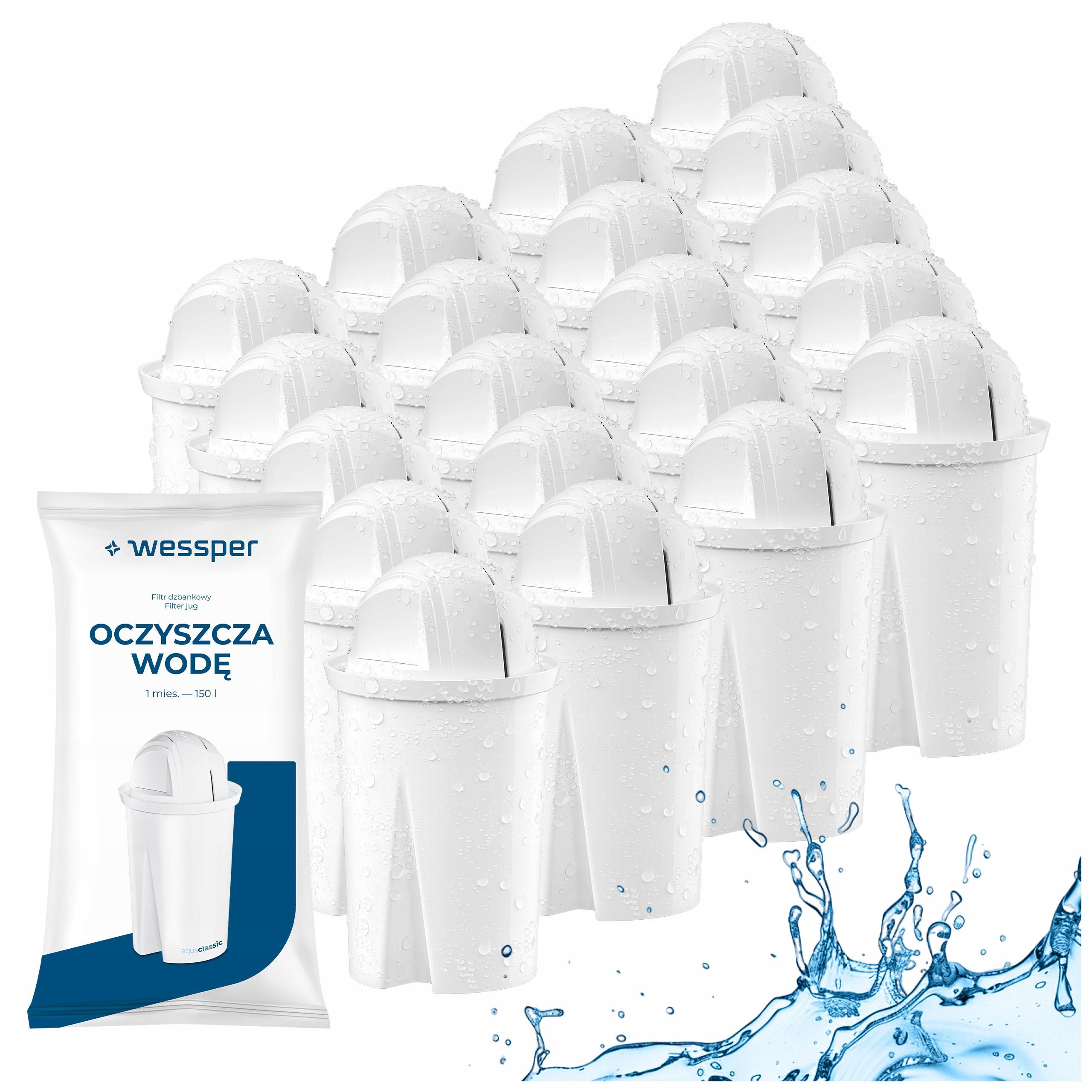 Filtr do wody Wessper aquaclassic Standard do dzbanka Dafi zamiennik 20 szt