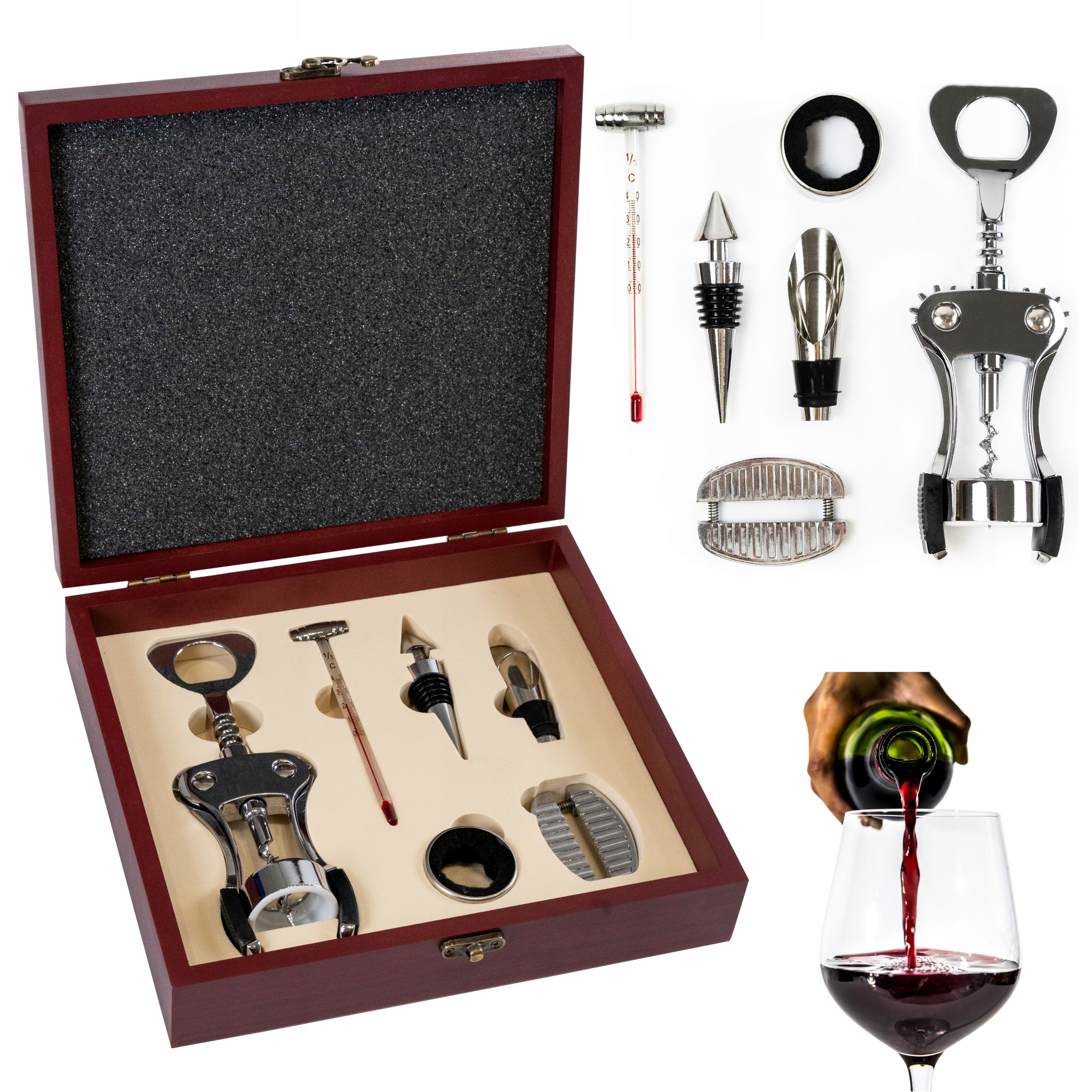 Dárková sada na otevírání Vína v krabičce Korkociąg dávkovač Dárek