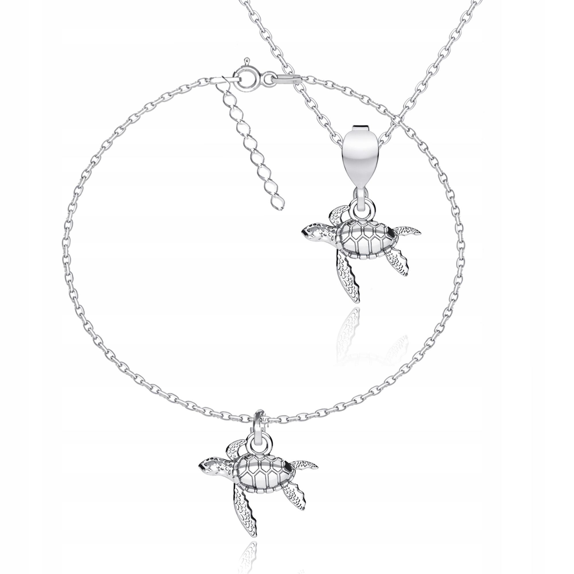 Želva Mořská Želvička Stříbrná sada šperků ankr stříbro 925