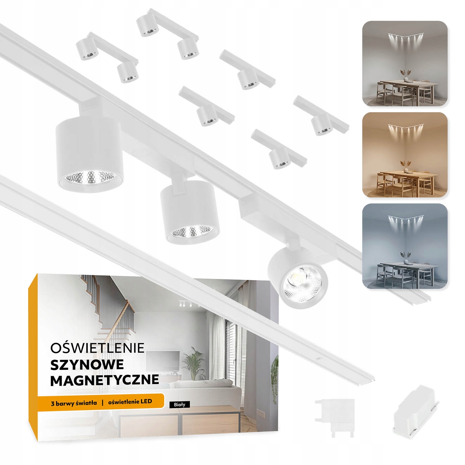 Magnetické koľajnicové osvetlenie 2x Lišta 1 m 2x2x7W a 4x7W biele 5 rokov gwa