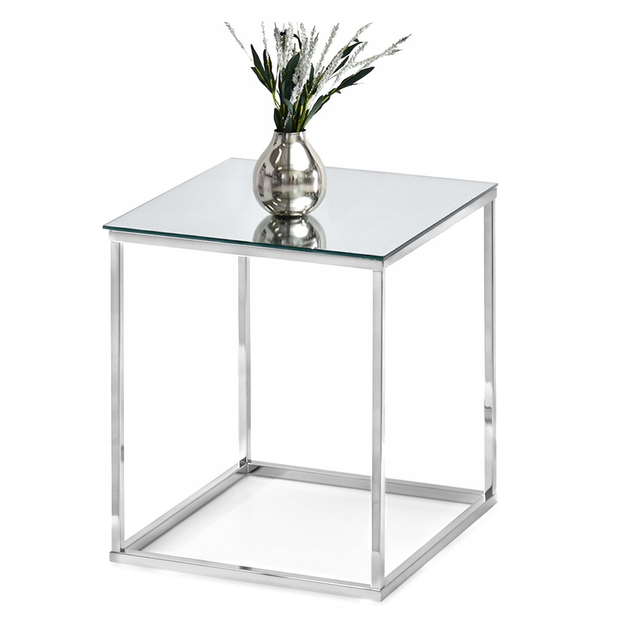 LUSTRZANY STOLIK POMOCNIK DO SALONU BALI S CHROM