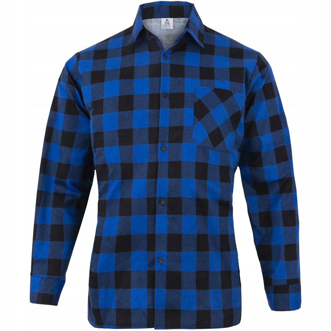 KOSZULA ROBOCZA FLANELOWA do pracy NIEBIESKA KRATA S Marka JHK