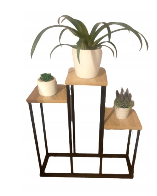 

Potrójny Kwietnik dąb Loft stojak na kwiaty