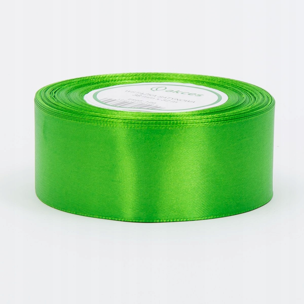 Wstążka satynowa Akces Zielona średnia, 38mm x 33m