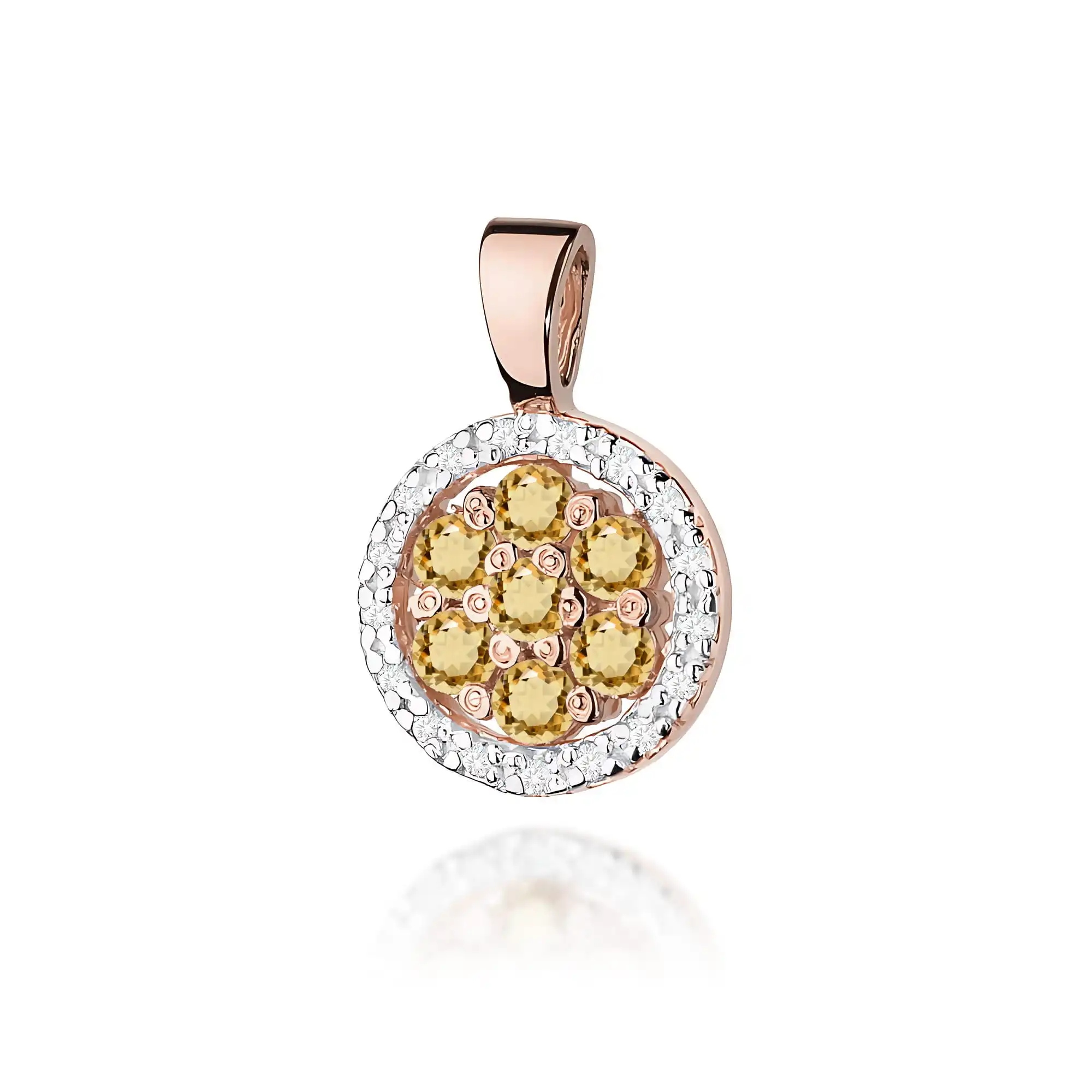 Zlatý dámský přívěsek 585 s diamanty růžové zlato elegantní, značková 14kt