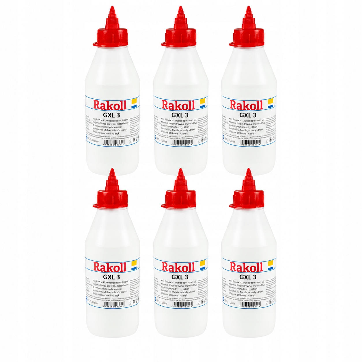6x Klej do drewna wodoodporny Rakoll GXL-3 500g 0,5kg D3