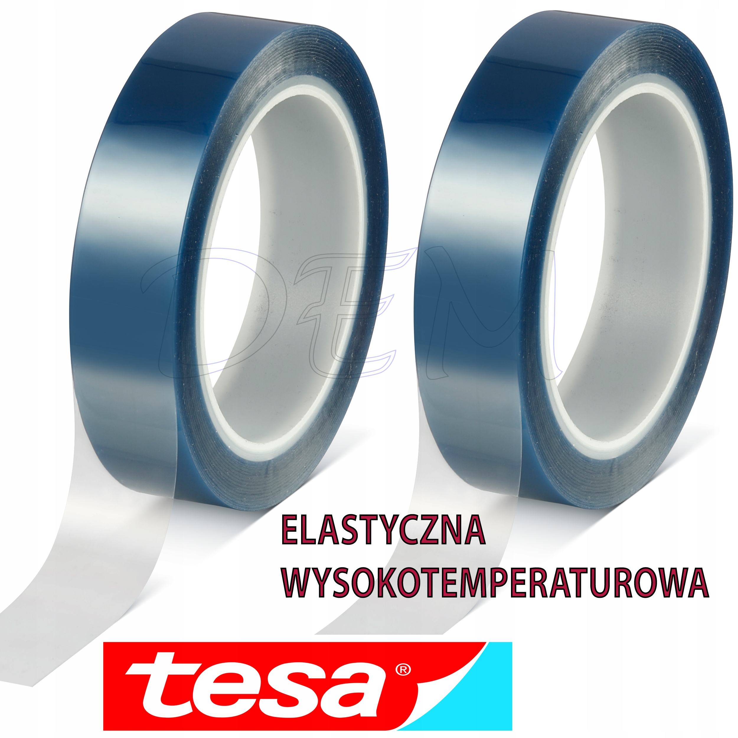 TESA 50650 NIEBIESKA TAŚMA WYSOKOTEMPERATUROWA 220C 25 mm x 66 m ELASTYCZNA