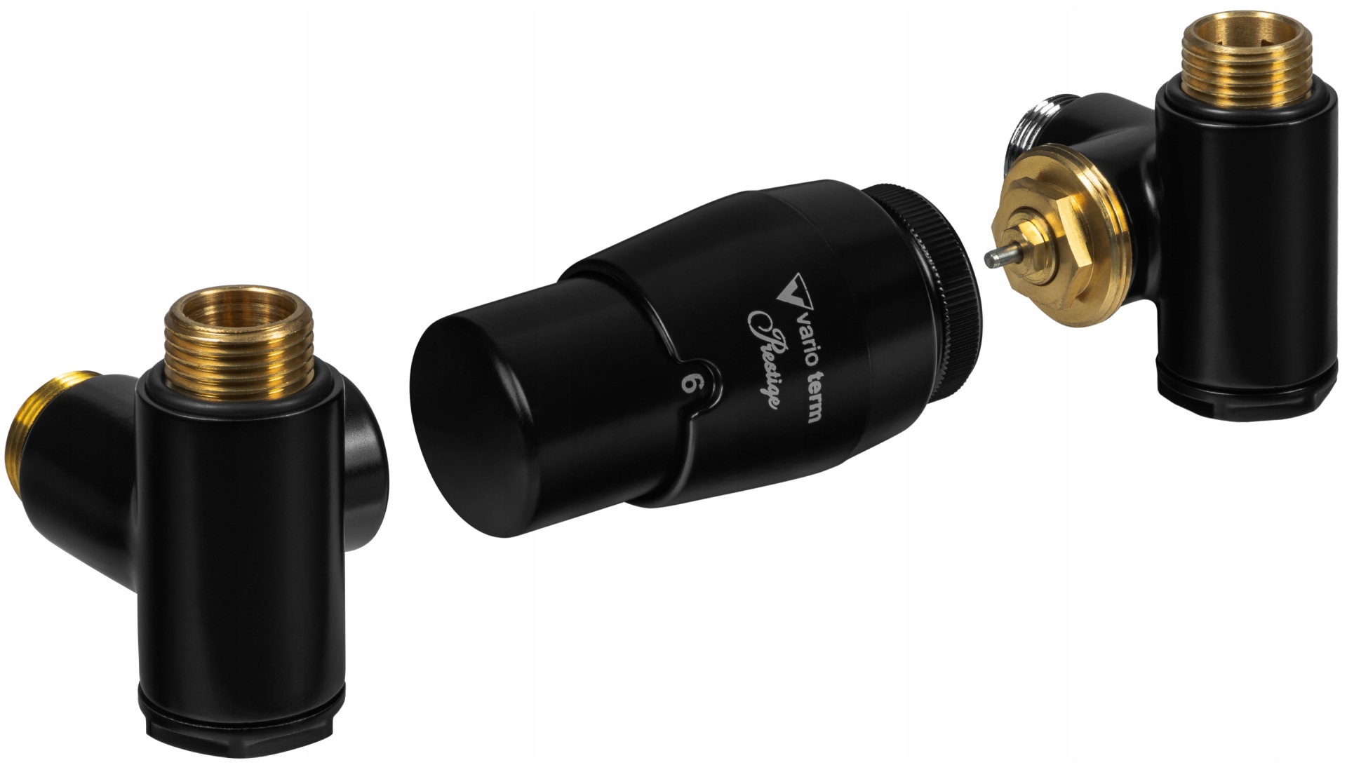 Termostatická Súprava Integrácie Do Vodno-elektrického Radiátora, Ľavá Čierna