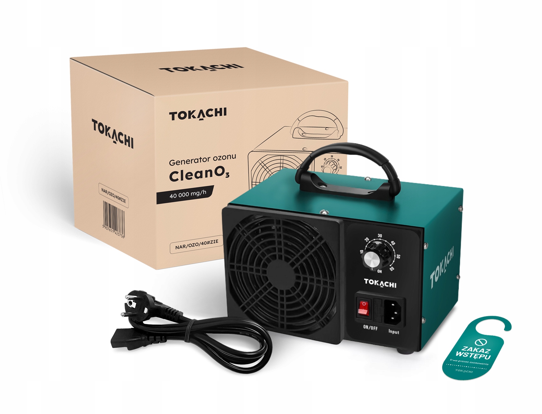 GENERATOR OZONU OCZYSZCZACZ OZONATOR TIMER MOCNY PROFESJONALNY 40000 MG/H Model TOKACHI CleanO3