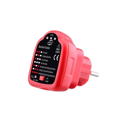 Tester Gniazd Sieciowych Multimetr 220V Detektor Funkcja Rcd Led 30 mA
