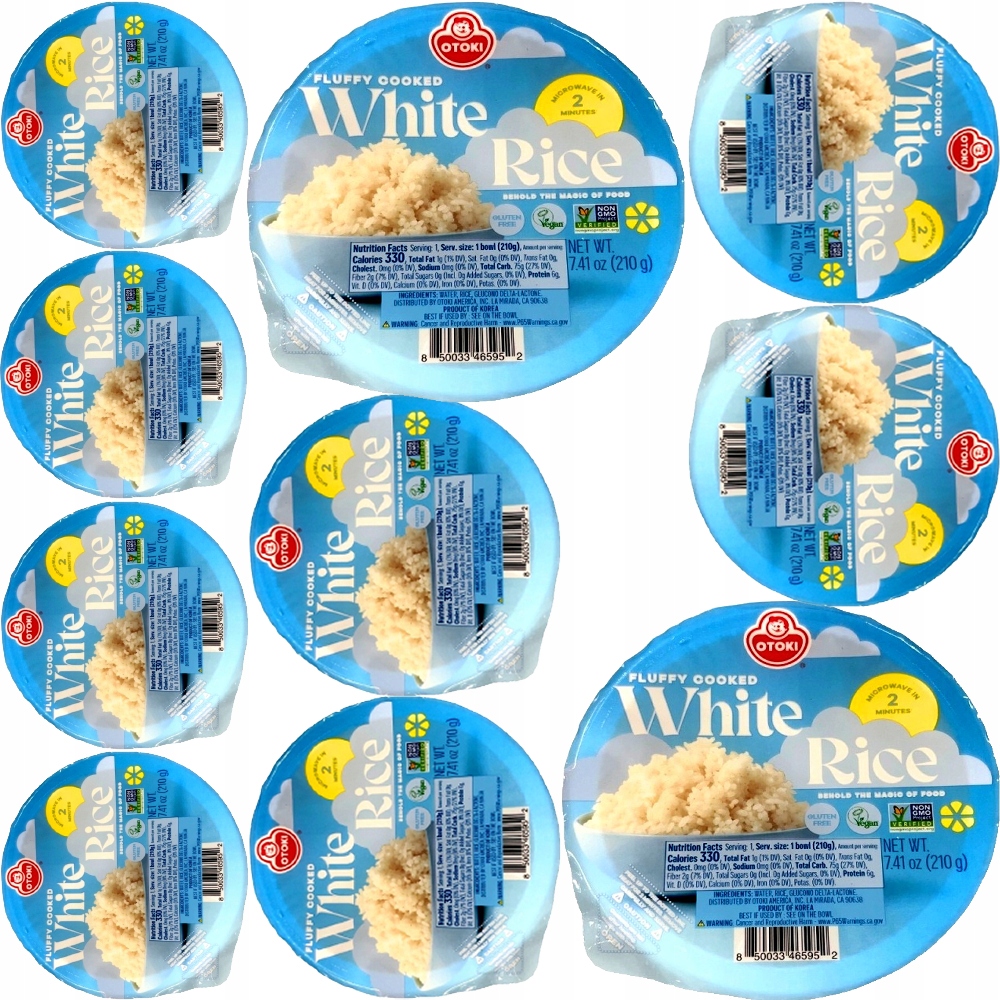 10x Koreański Gotowany Ryż w Miseczce Gotowy Do Spożycia 210g Ottogi Otoki