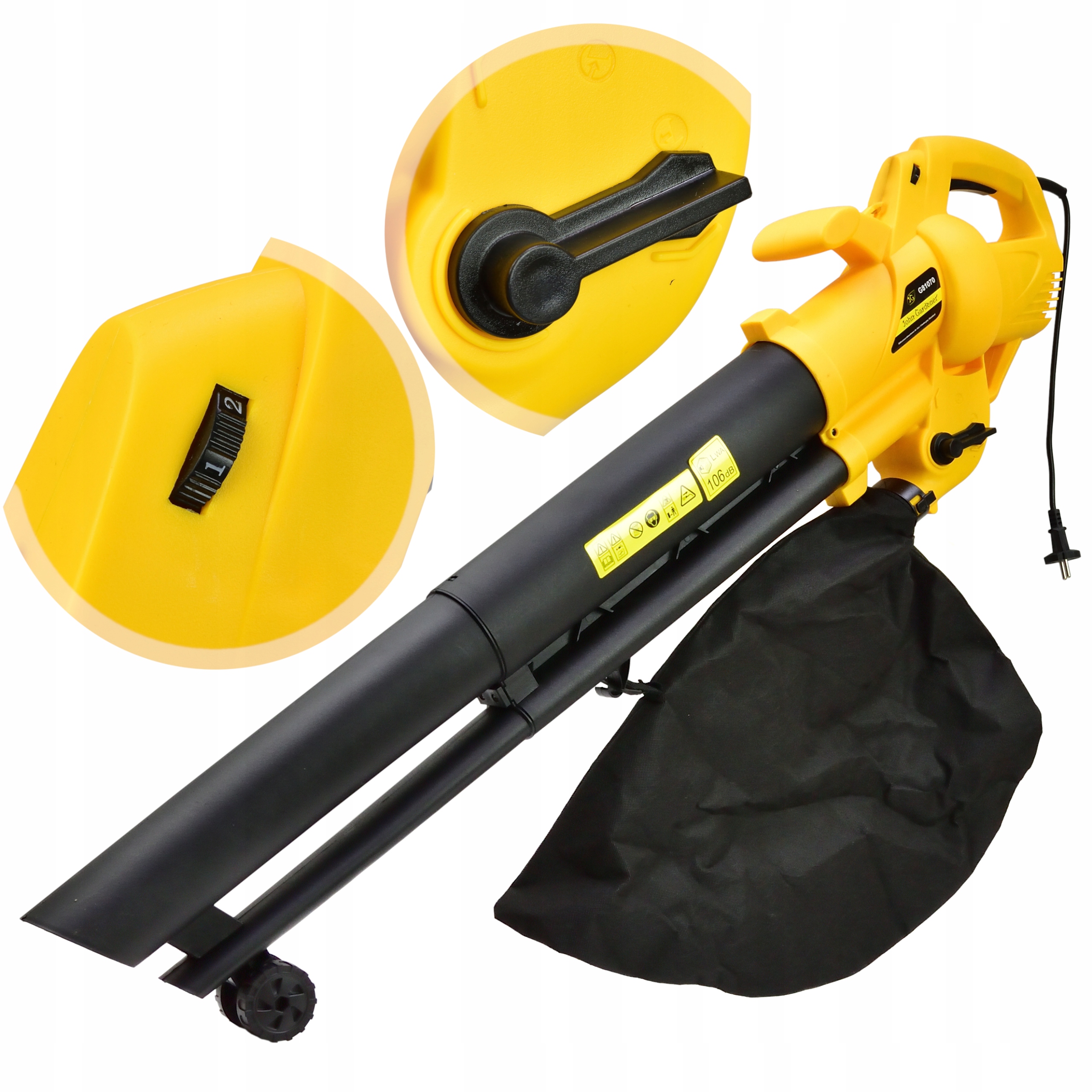 Vysávač s drvičom, dúchadlo na lístie 3000 W, 3-funkčný