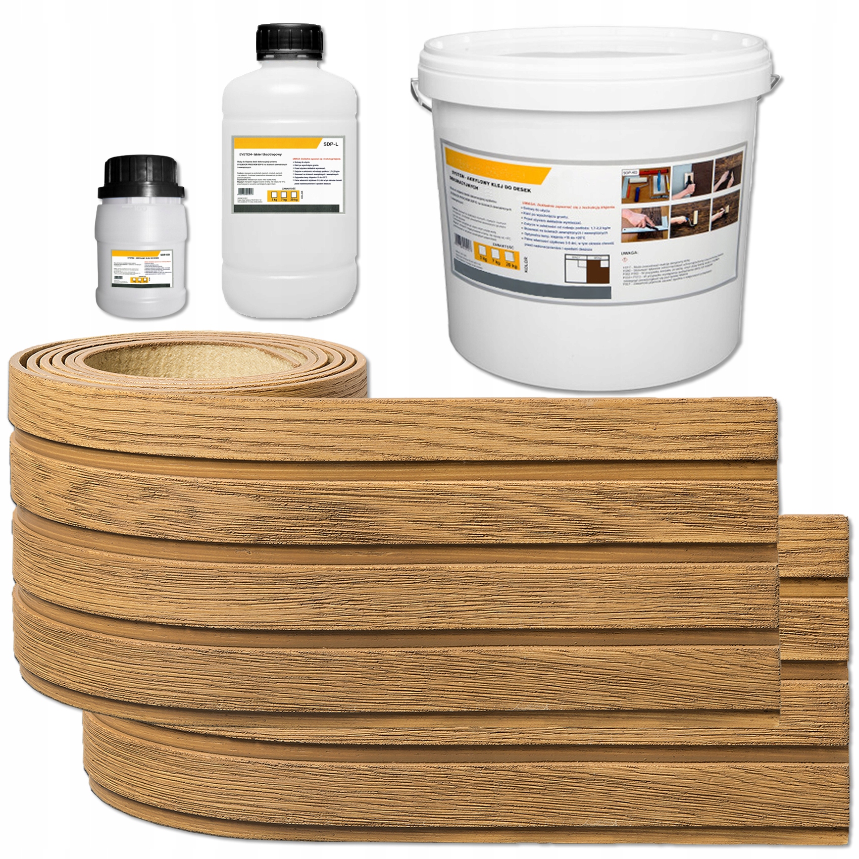 Fasádní elastické nástěnné lamely Lamel Světlý Dub komplet sada 1 m²