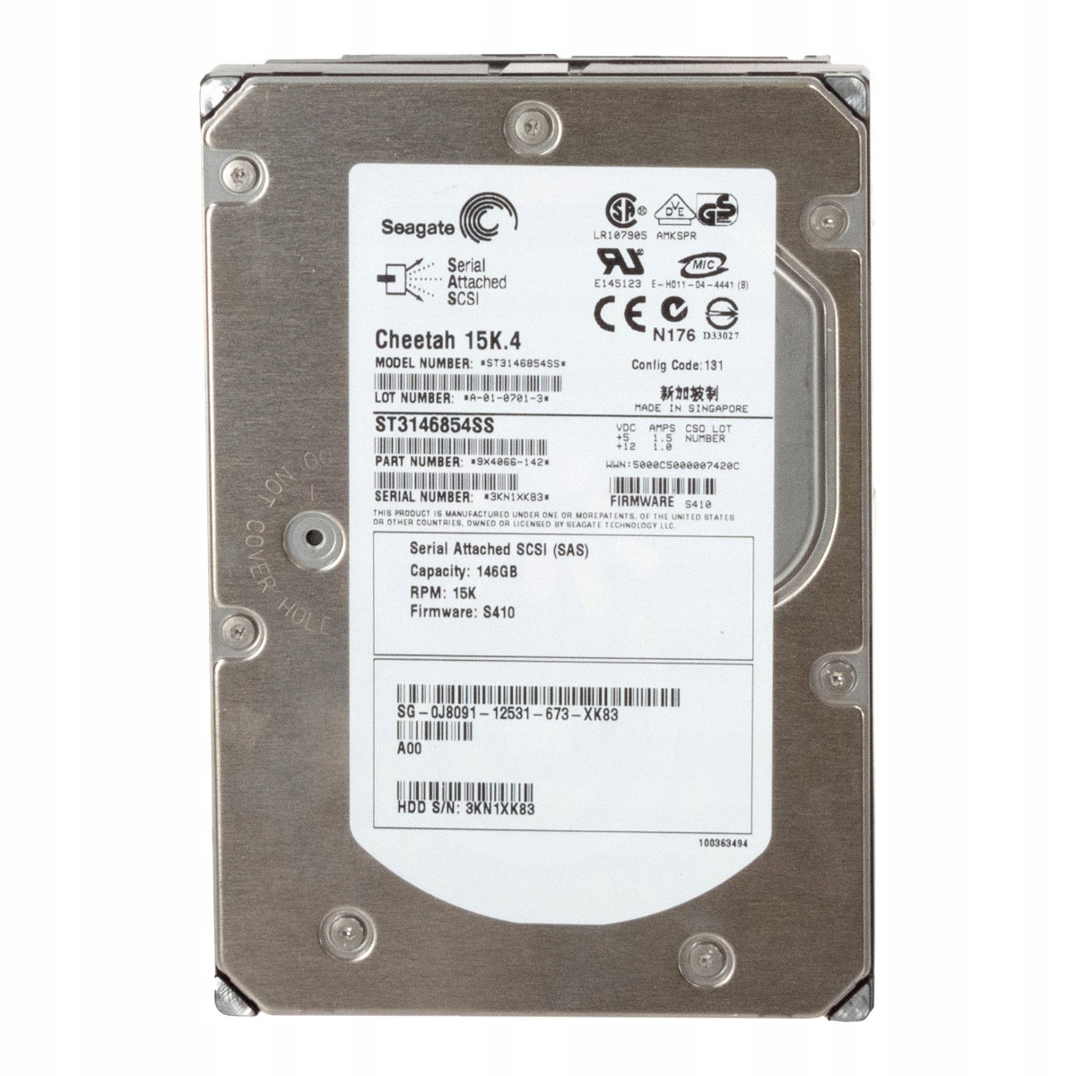 Dell 0J8091 146GB 15K 8MB Sas 3.5'' ST3146854SS