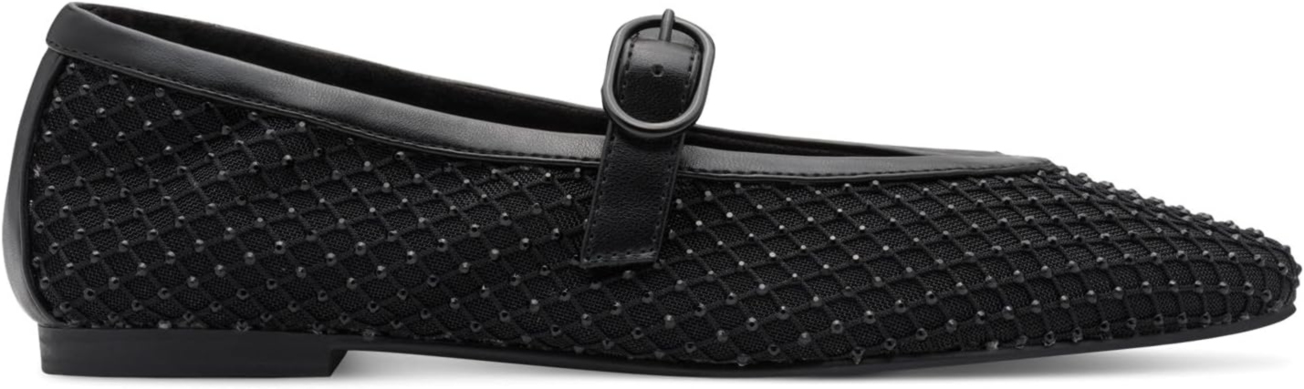 Černé Elegantní Stylové Dámské Baleríny S Plochou Síťkou Marco Tozzi 38