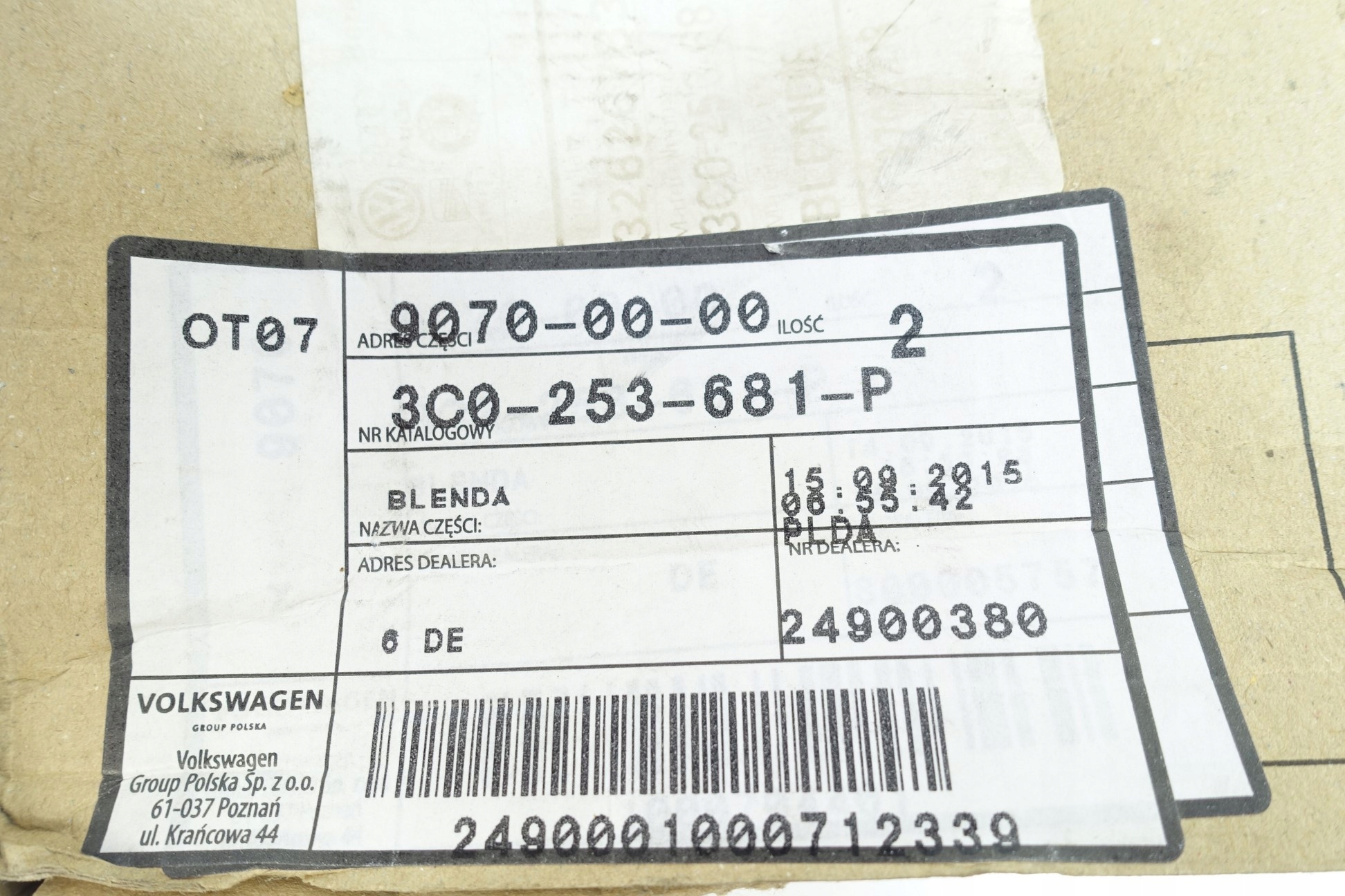 TERMINALE KONCOWKI dello scarico VW PASSAT CC 3C0253681P