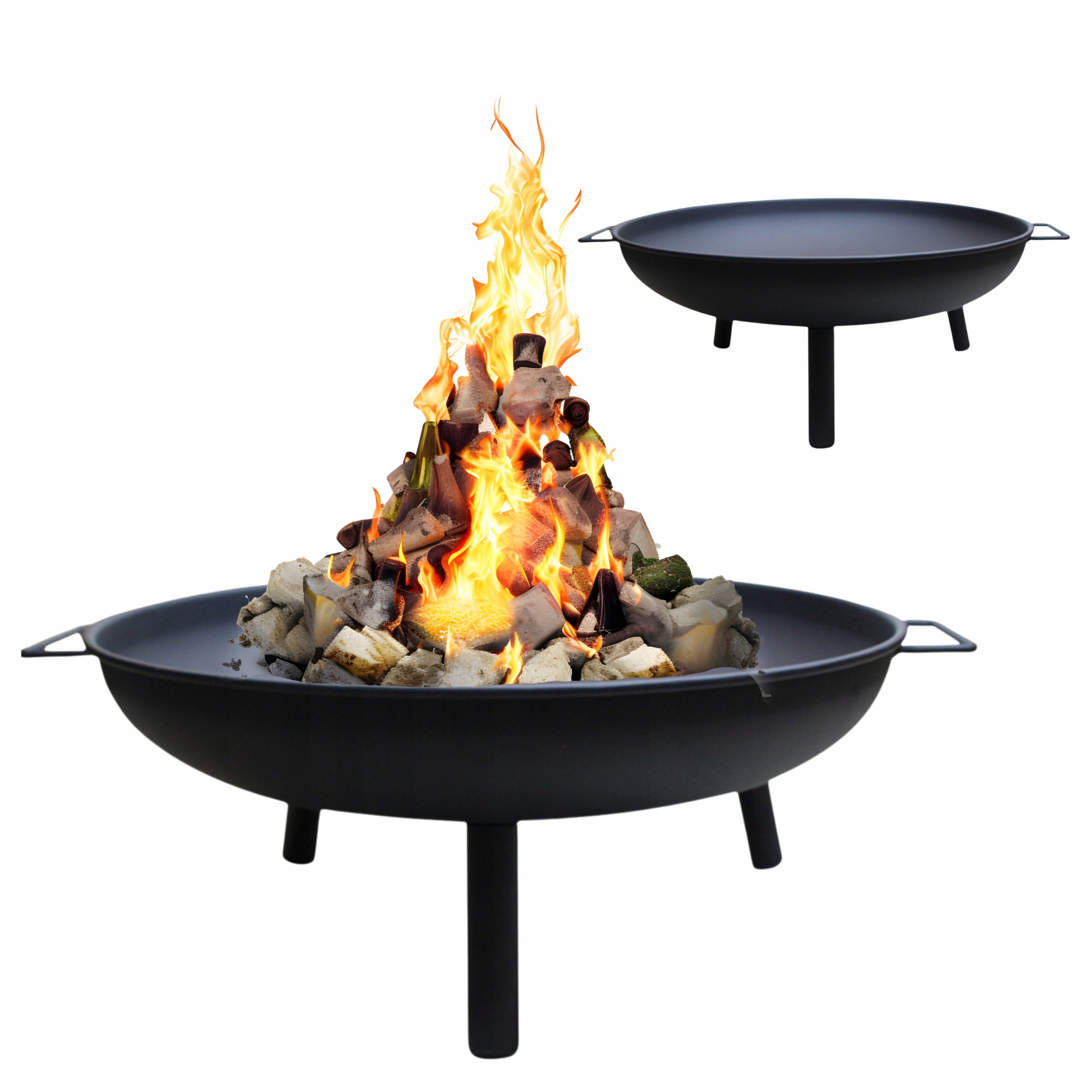 Palenisko Ogrodowe Do Ogniska Grilla Na Taras 60 CM Duże Gruba Stal Milano