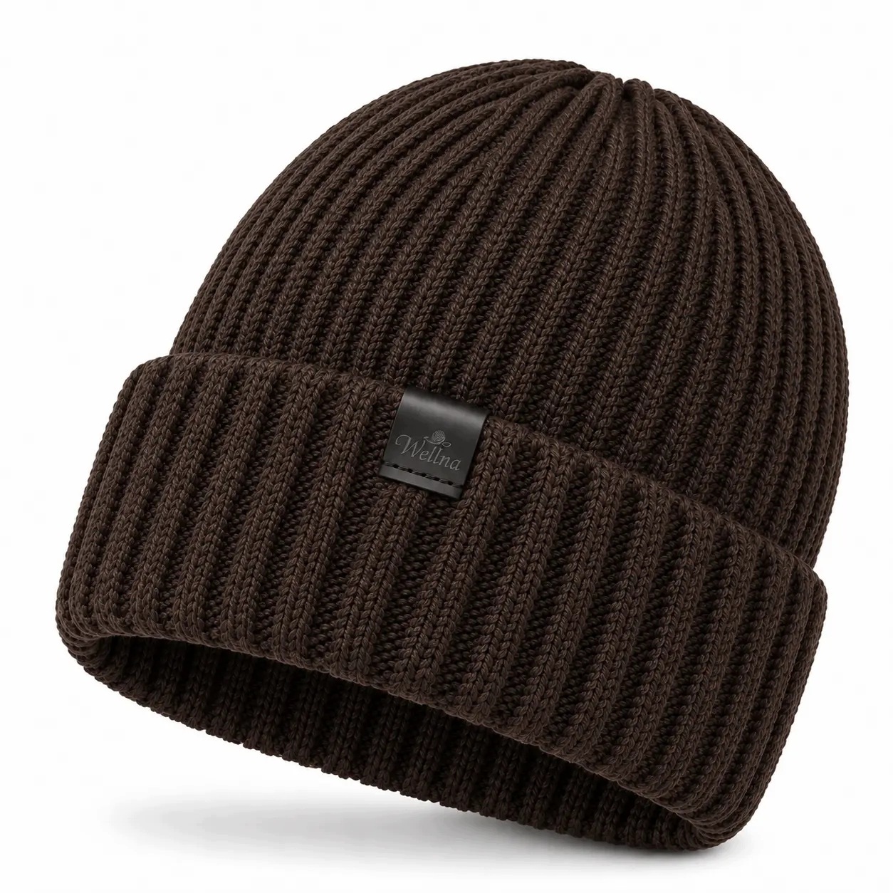 Čepice 100% Merino Wellna Wisent pro muže, hnědá, prémiová vlna