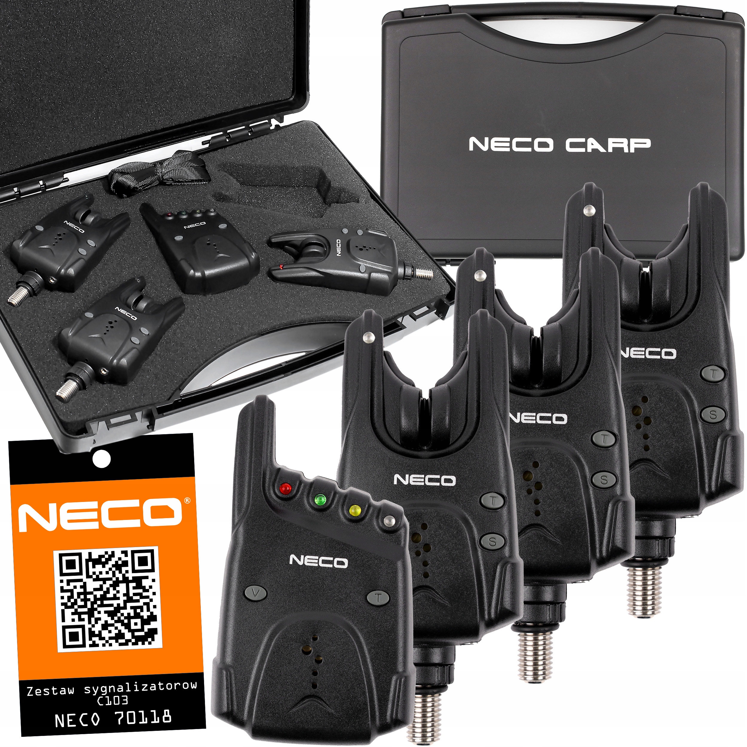 Zestaw Sygnalizatorów Brań Z Centralką 3+1 Neco Elektroniczne C103 Black
