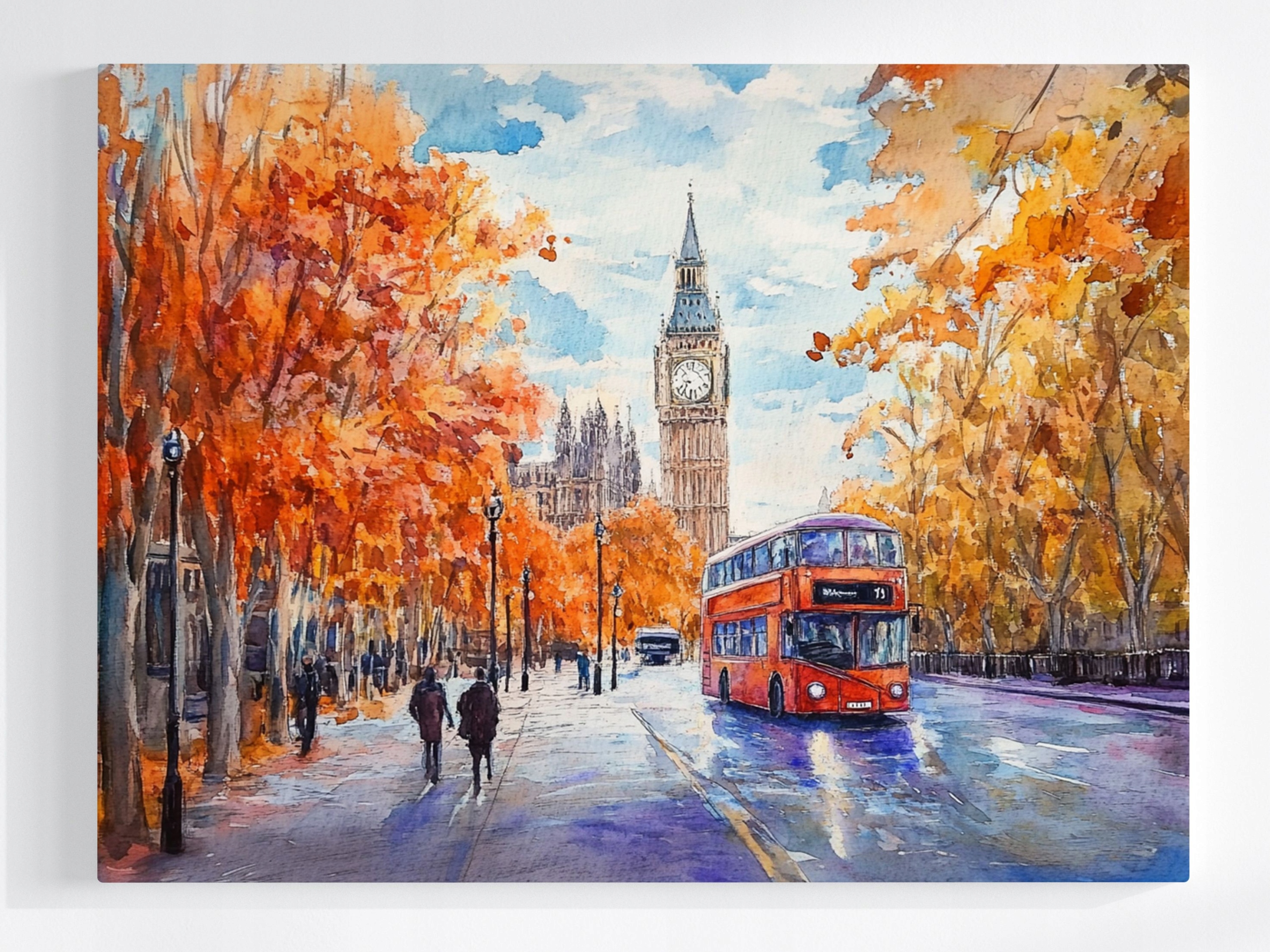 Obraz Na Plátně Canvas Město Londýn Big Ben Hodiny Ulice Autobus 80x60