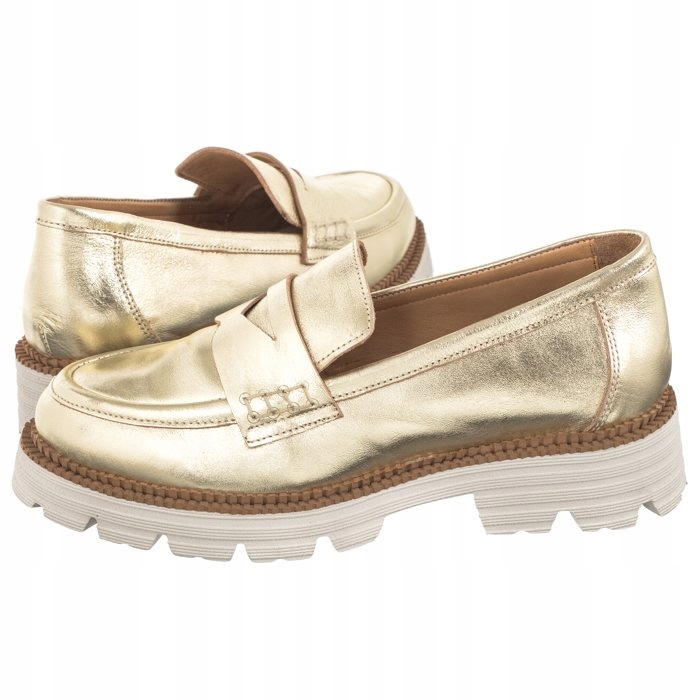 Dámské kožené mokasíny Venezia Zlaté 3195 Gold
