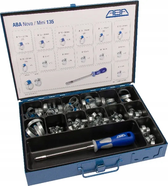 Zaciski do węży MSZP w pojemniku