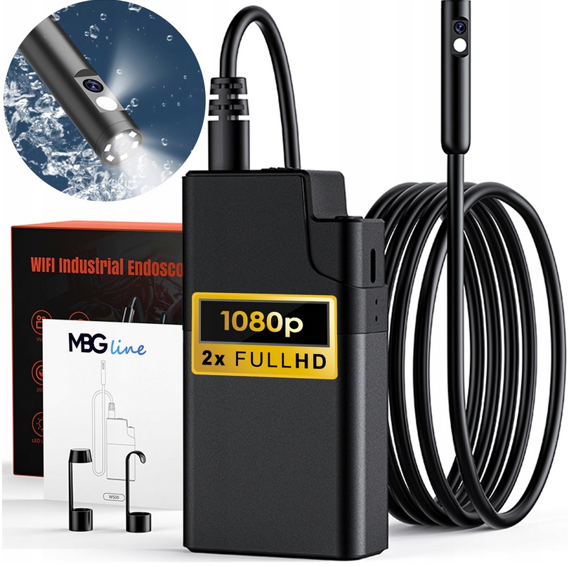 Endoskop Inspekční Kamera 2x Fhd Wifi 5 m Dílenská pro Led Trubky Motoru
