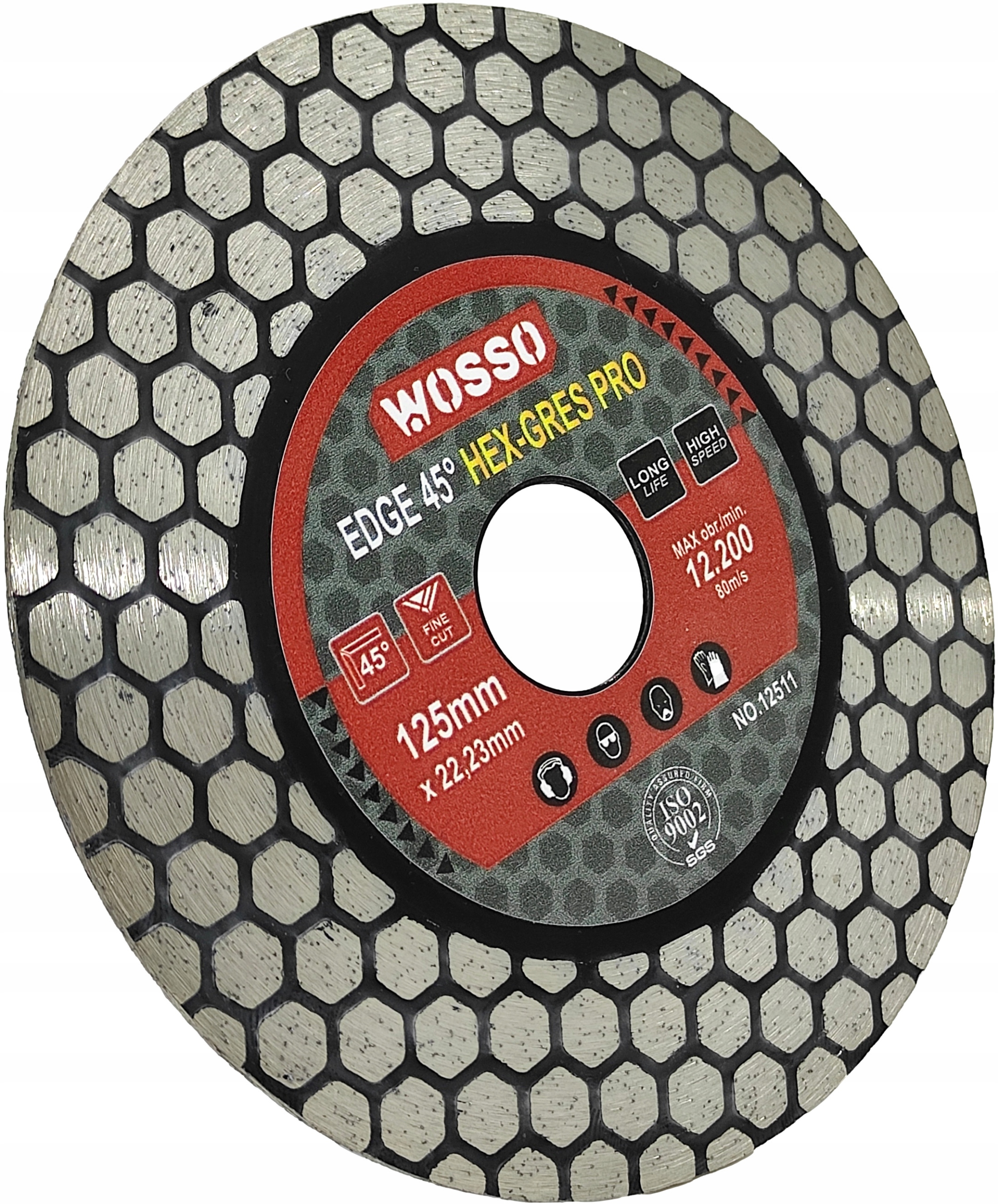 Tarcza DIAMENTOWA 125 do FAZOWANIA 45 stopni ciecia gresu plytek gres 125mm Marka WOSSO