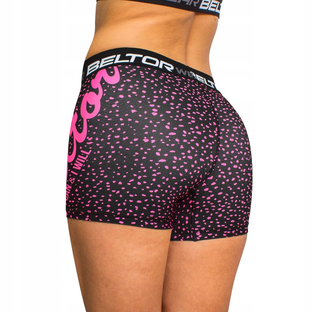Beltor Krótkie Spodenki Sportowe Damskie Pink Crumbs Róźowe Rozmiar L
