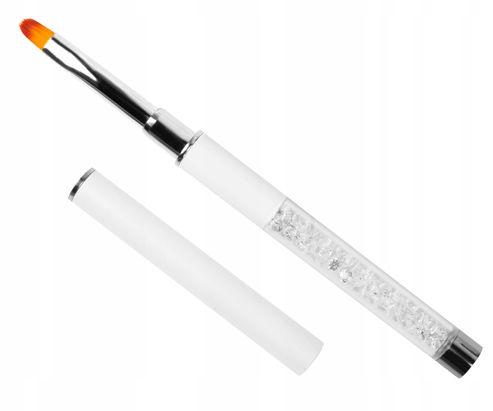 Pędzelek Do Żelu z Cyrkoniami #4 KRYSZTAŁKI - biały Rodzaj pojedynczy pędzelek