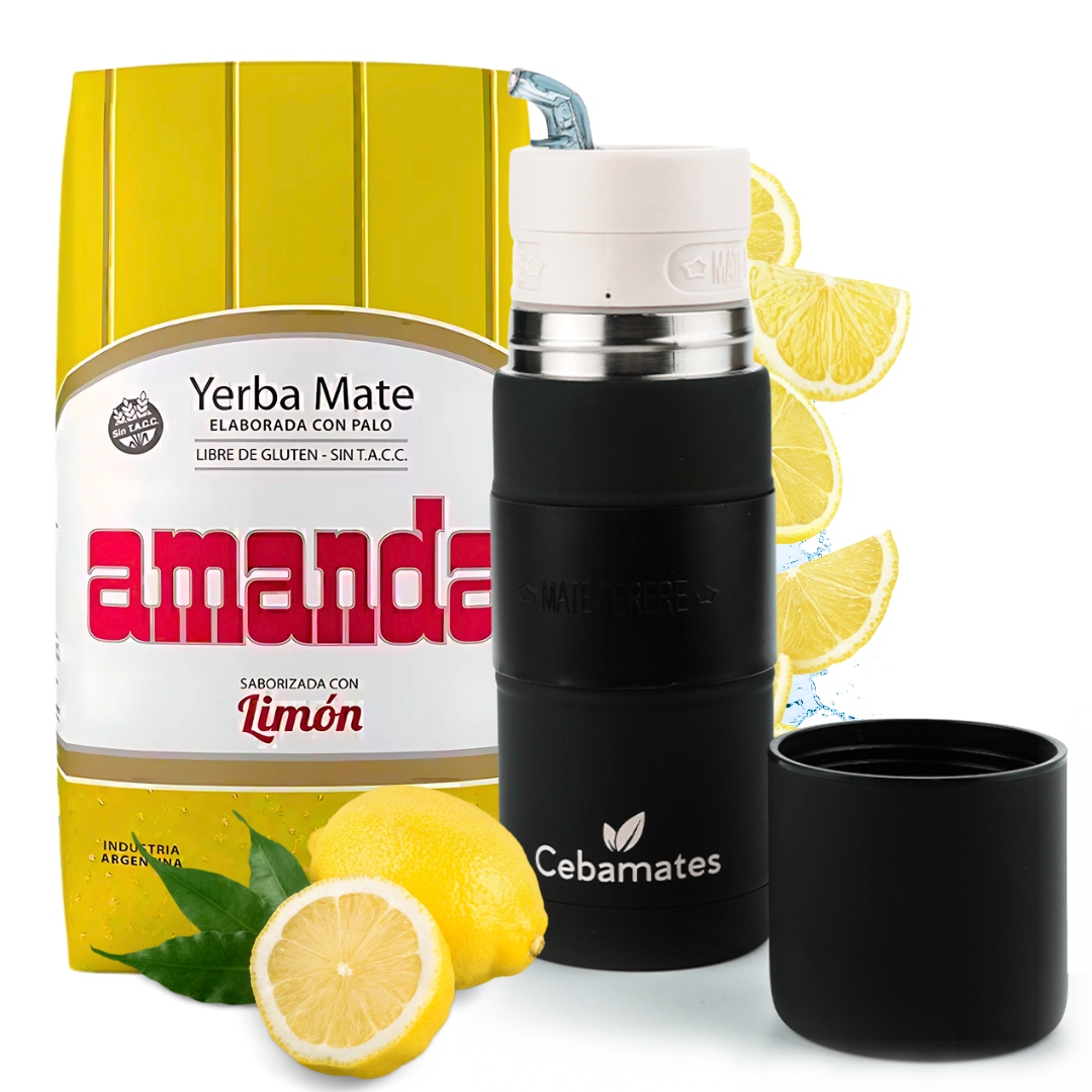 Levně Startovací Sada Yerba Mate Amanda Limon 500 g Yerbomos Termoska