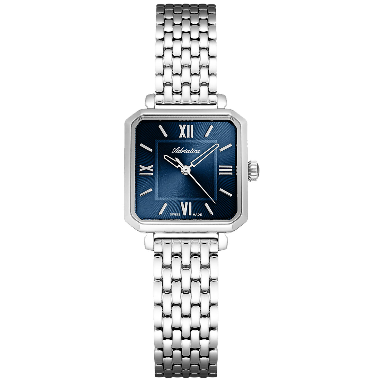 Dámské hodinky Adriatica stříbrno-granátové čtvercové A3839.5165Q Swiss