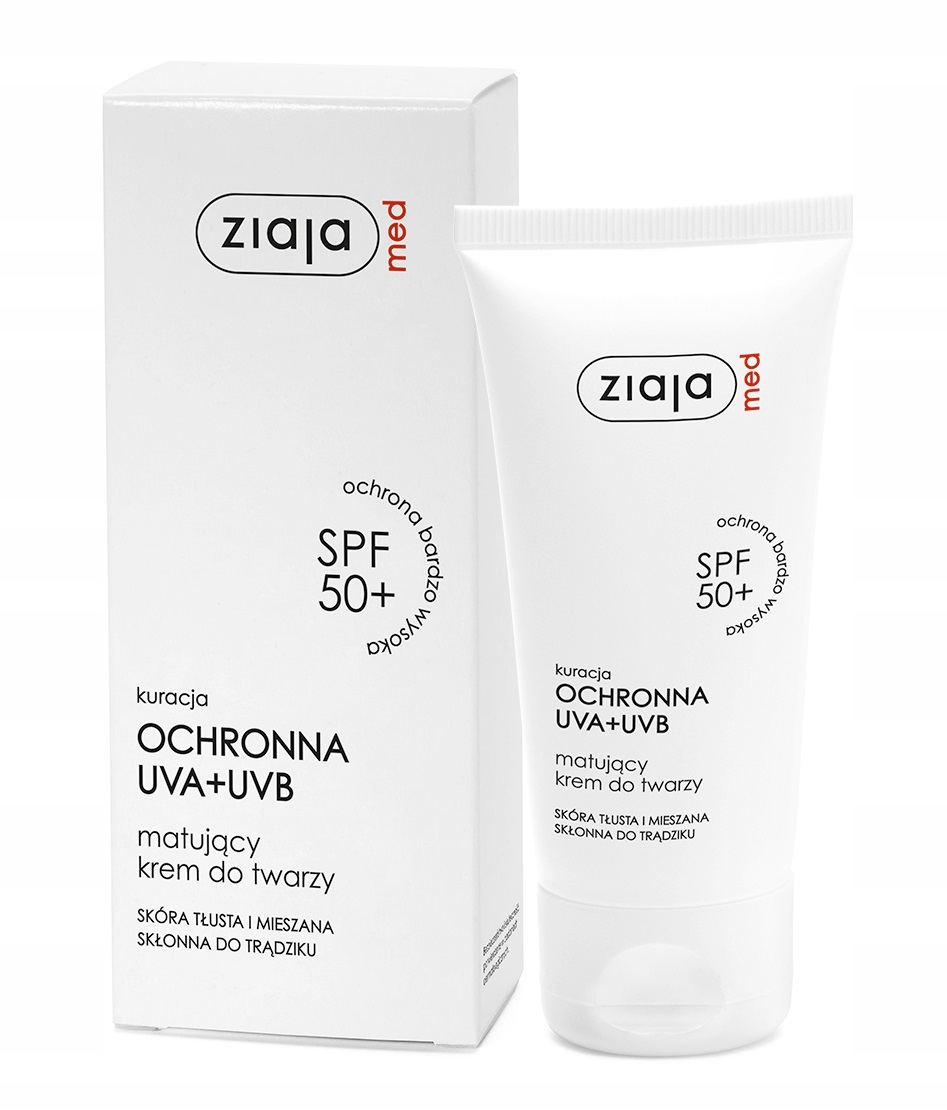 

Krem matujący do twarzy Uva+uvb Spf 50 Ziaja Med