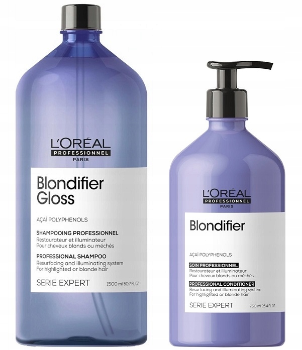 

Loreal Blondifier Gloss Szampon 1500 Odżywka 750