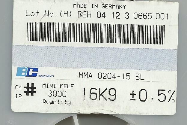 20x 16k9 0.5% 15ppm Rezystor Smd minimelf MMA0204