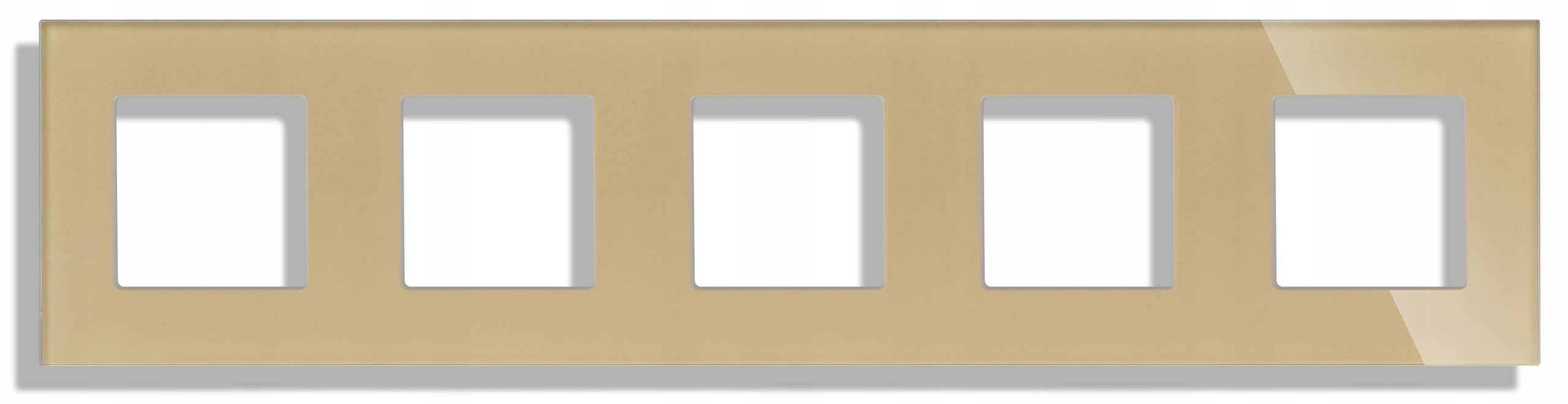 Rámeček Skleněný Panel Pětinásobný 5F Skleněný Pro Vypínače Kontaktů Zlatý