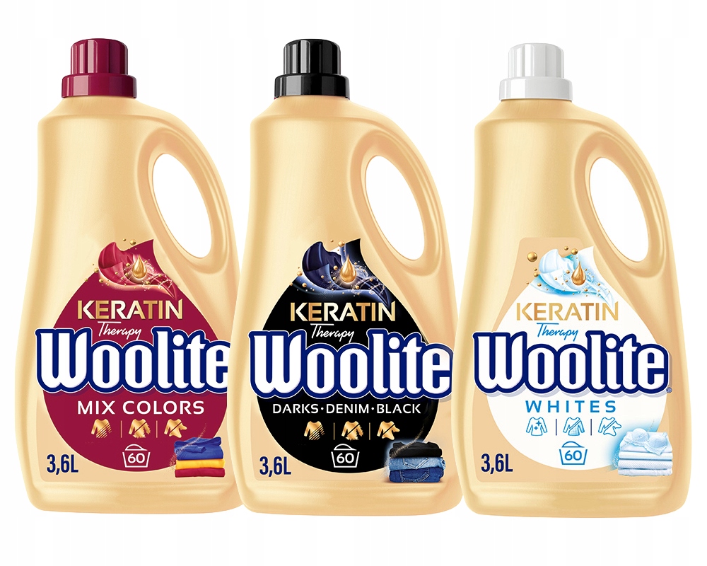 Woolite płyn do prania kolor biel czerń zestaw 3x3,6L