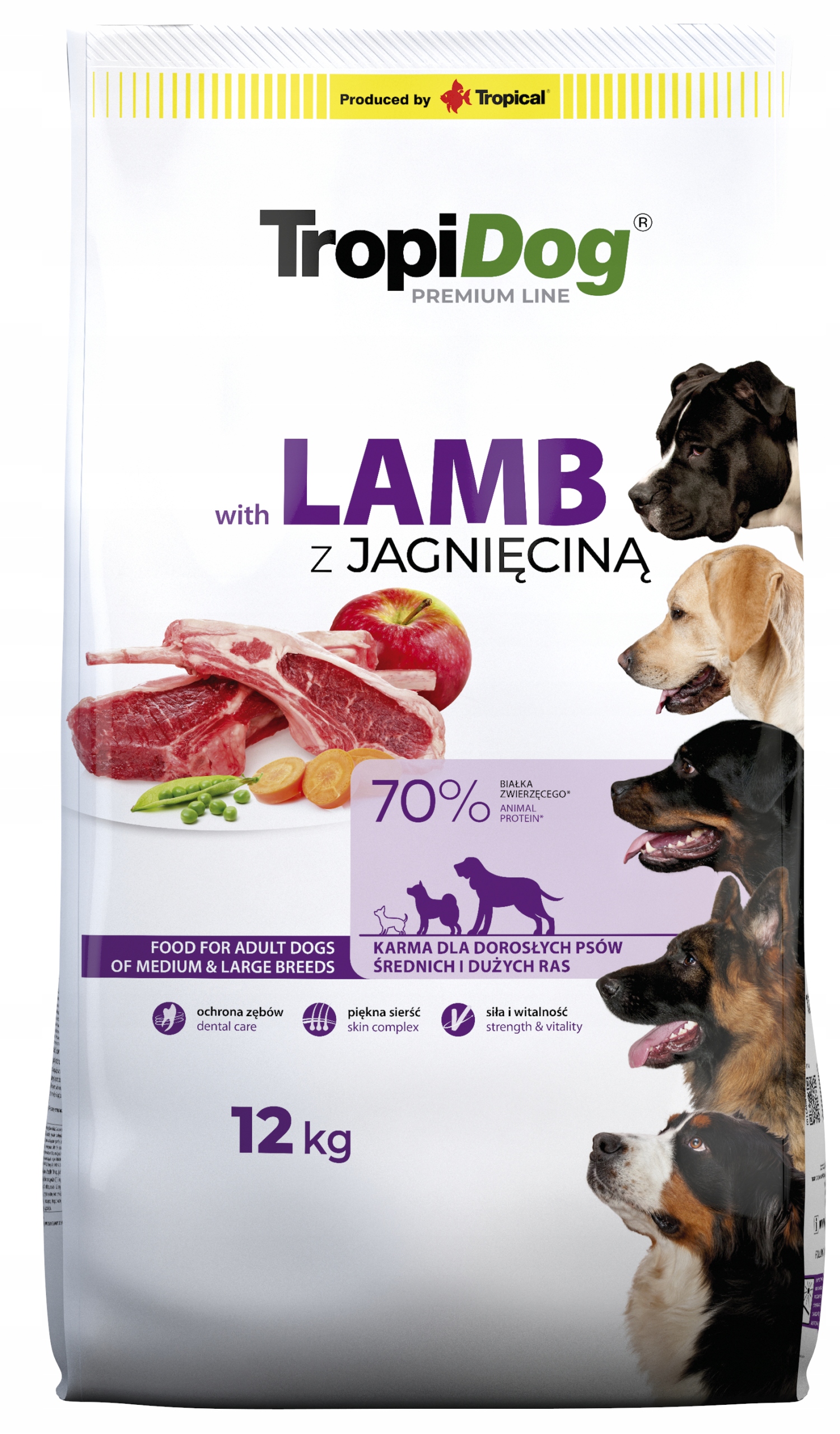 TropiDog Premium Adult Lamb & Rice 12kg Medium Large