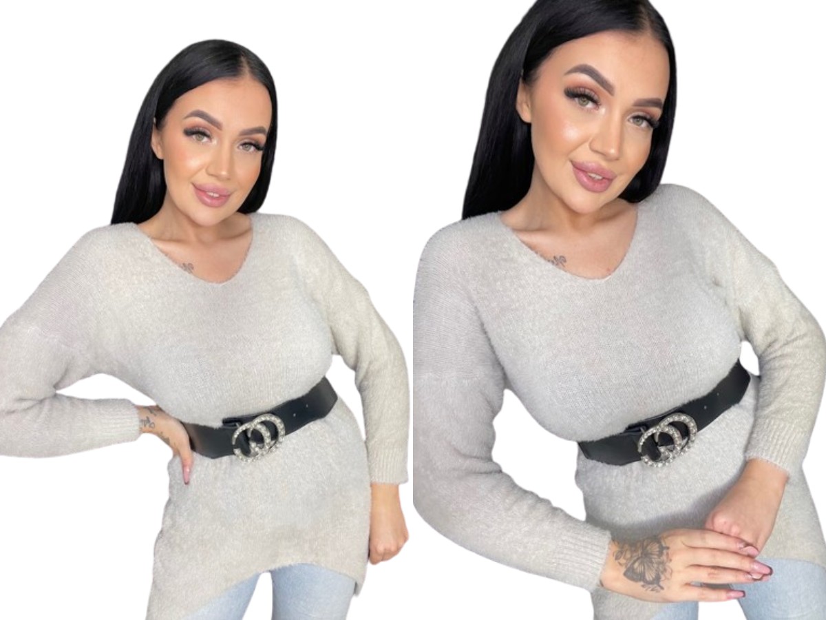 Asymetrický Svetr Z Alpaky Erica, Béžová Barva