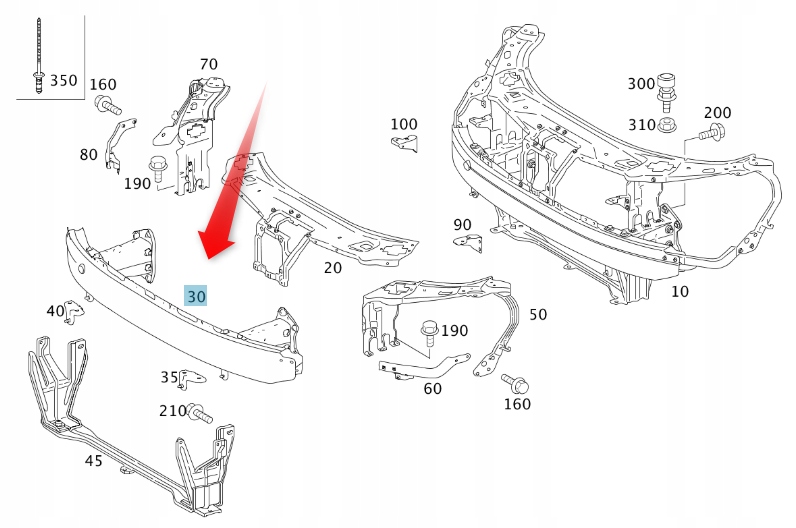 Přední nosník Mercedes S W221 A2216203186