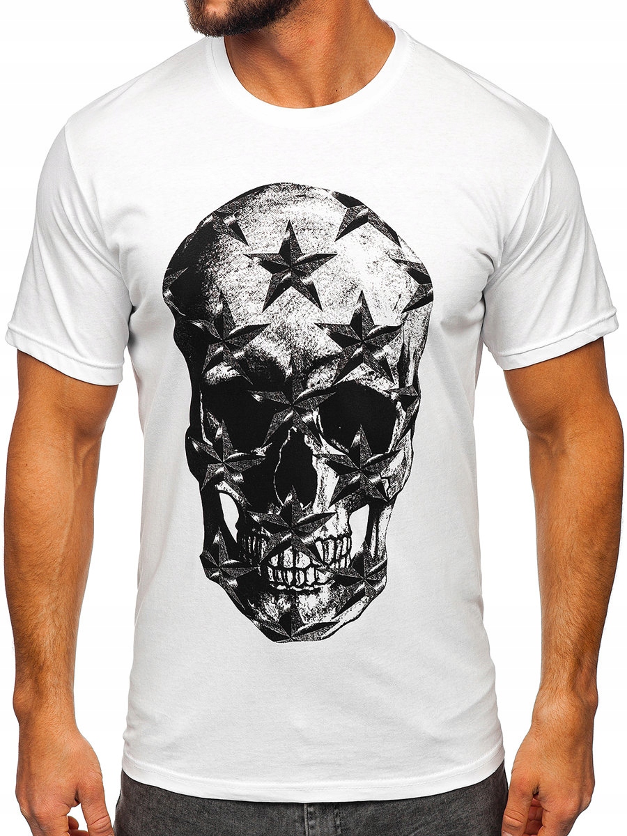 

T-shirt Męski Z Nadrukiem Biały 6300 Rozmiar_l