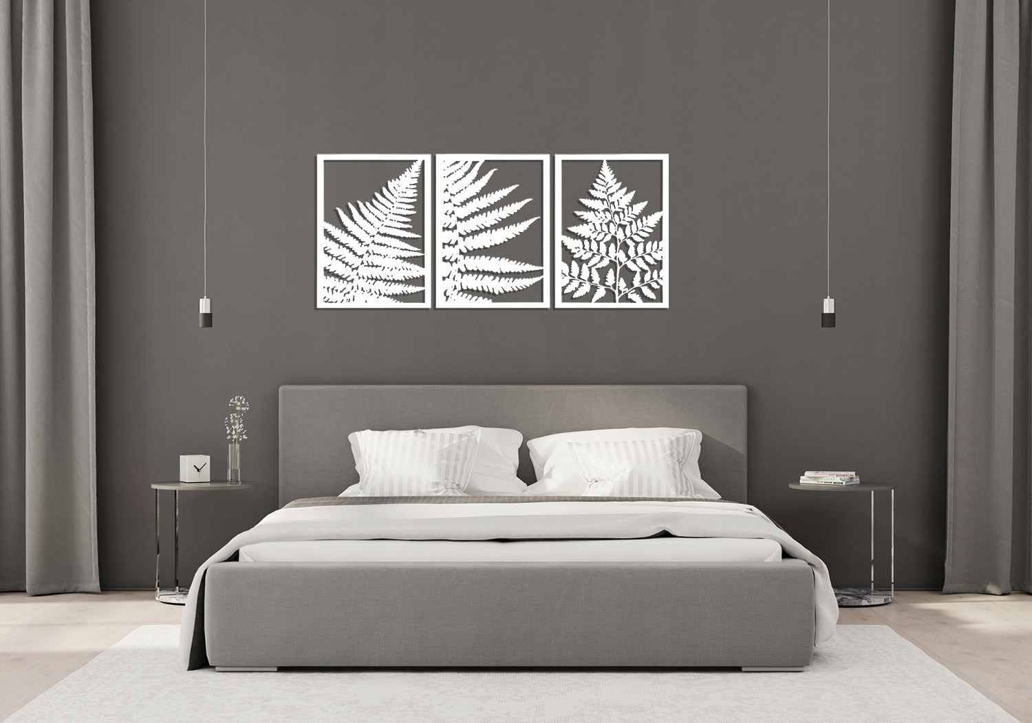 3D PANELE AŻUROWE, PAPROCIE, DEKORACJA ŚCIENNA