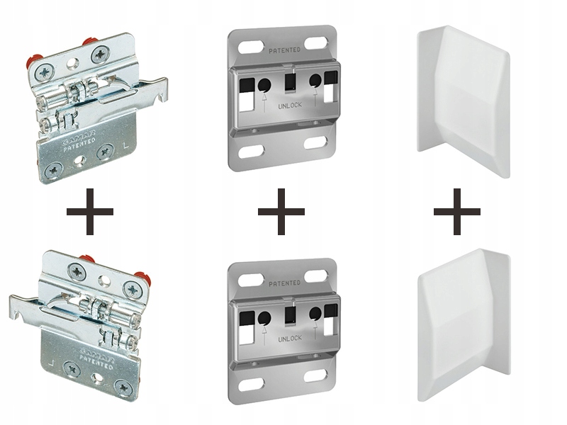 ZAWIESZKA MEBLOWA DO PÓŁEK SZAFEK HAFELE CAMAR 807 BIAŁA - KOMPLET 240kg Materiał metal